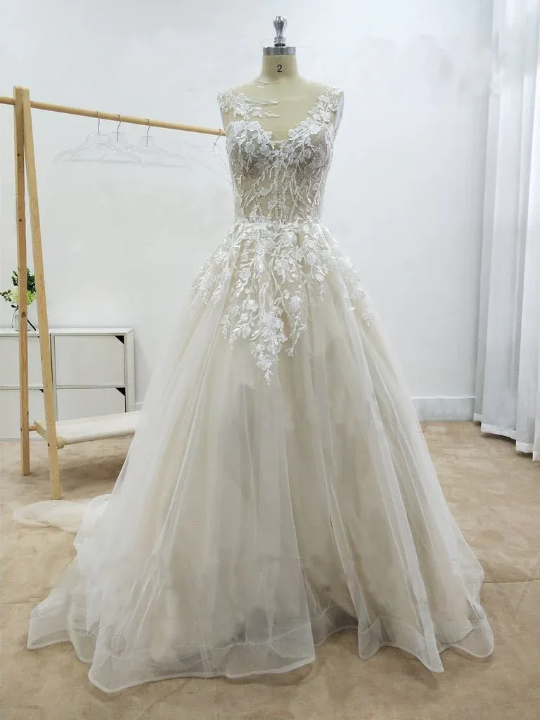 Beautiful A-Line Sweetheart Floor-Length Wedding Dress GJS1019
