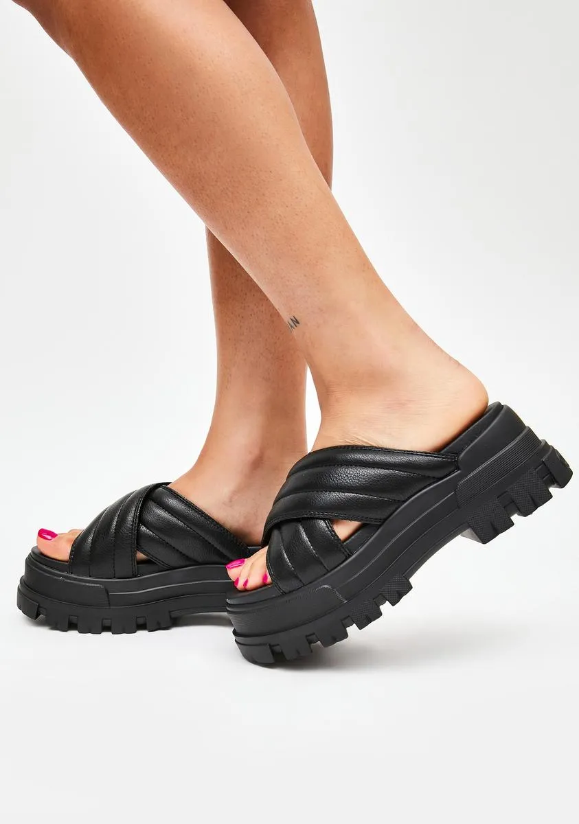 Black Aspha SLD Pool Slippers