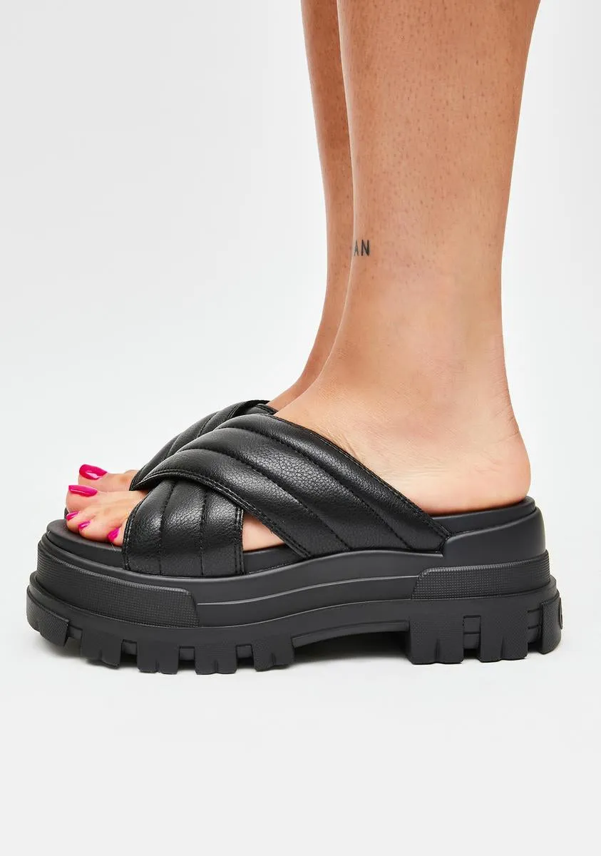 Black Aspha SLD Pool Slippers
