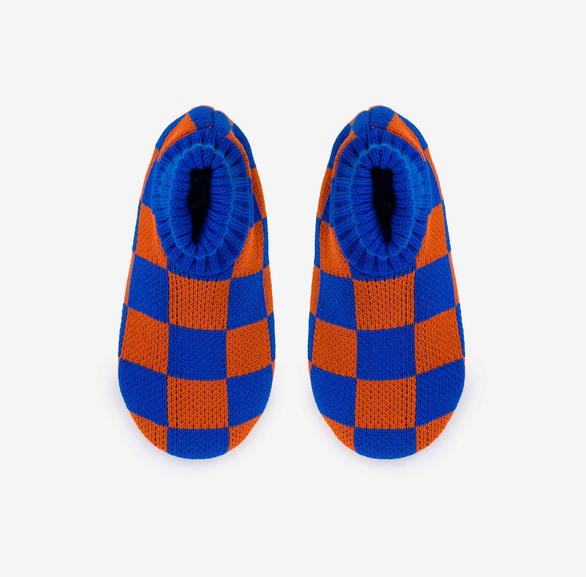 Checkerboard Knit Sock Slippers