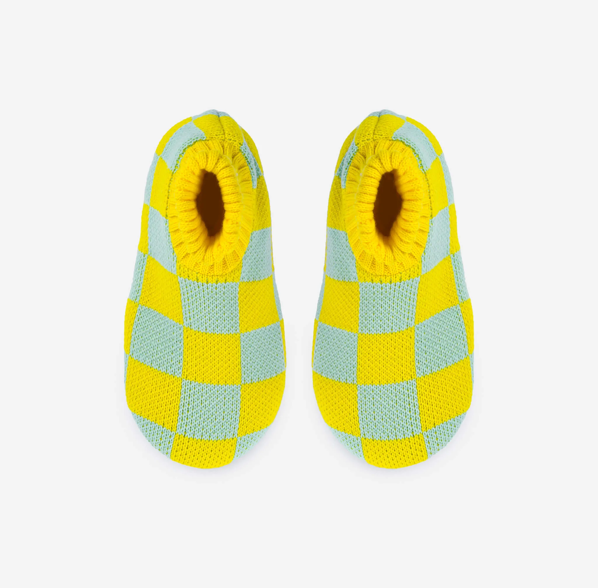 Checkerboard Knit Sock Slippers