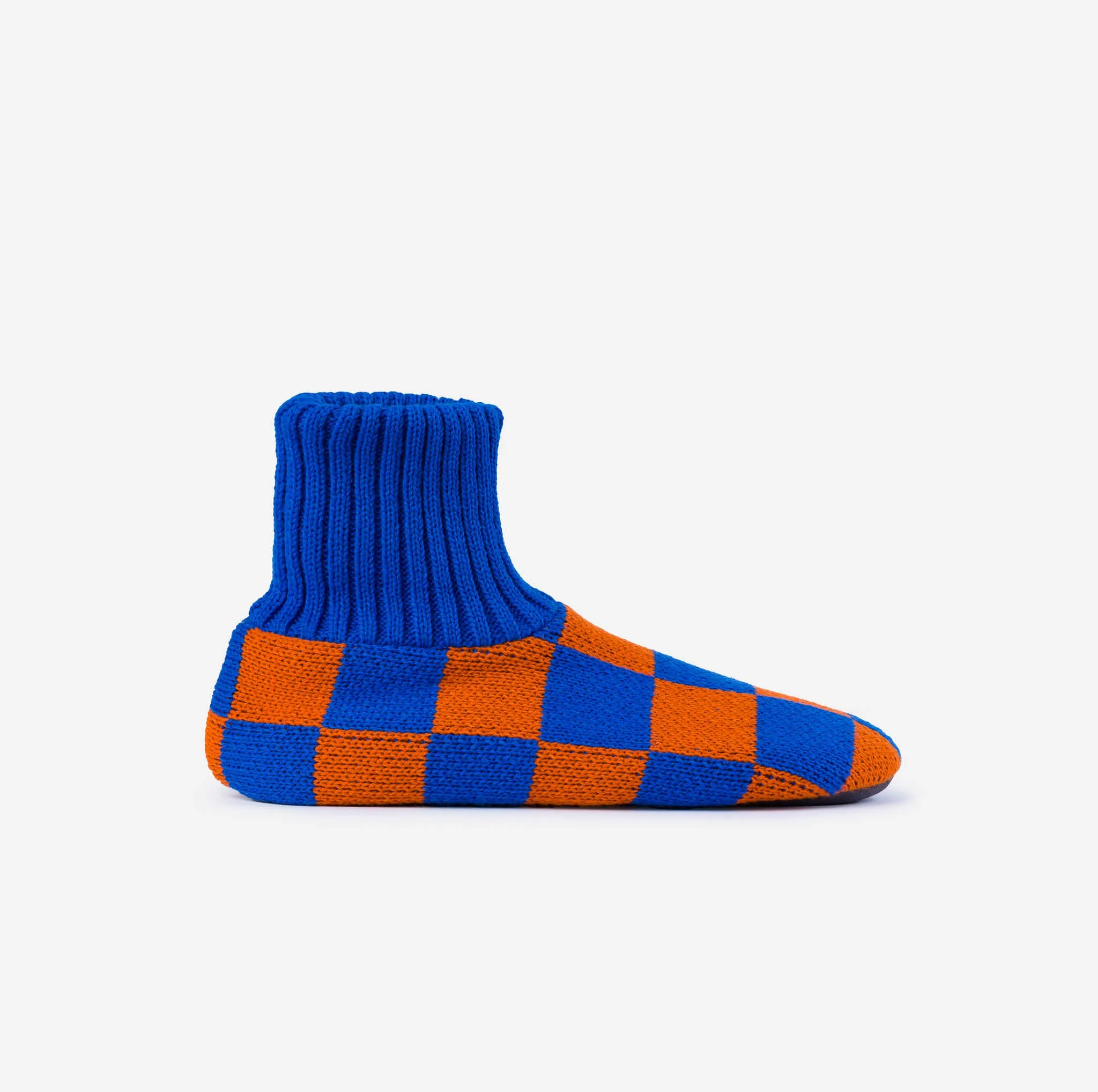 Checkerboard Knit Sock Slippers