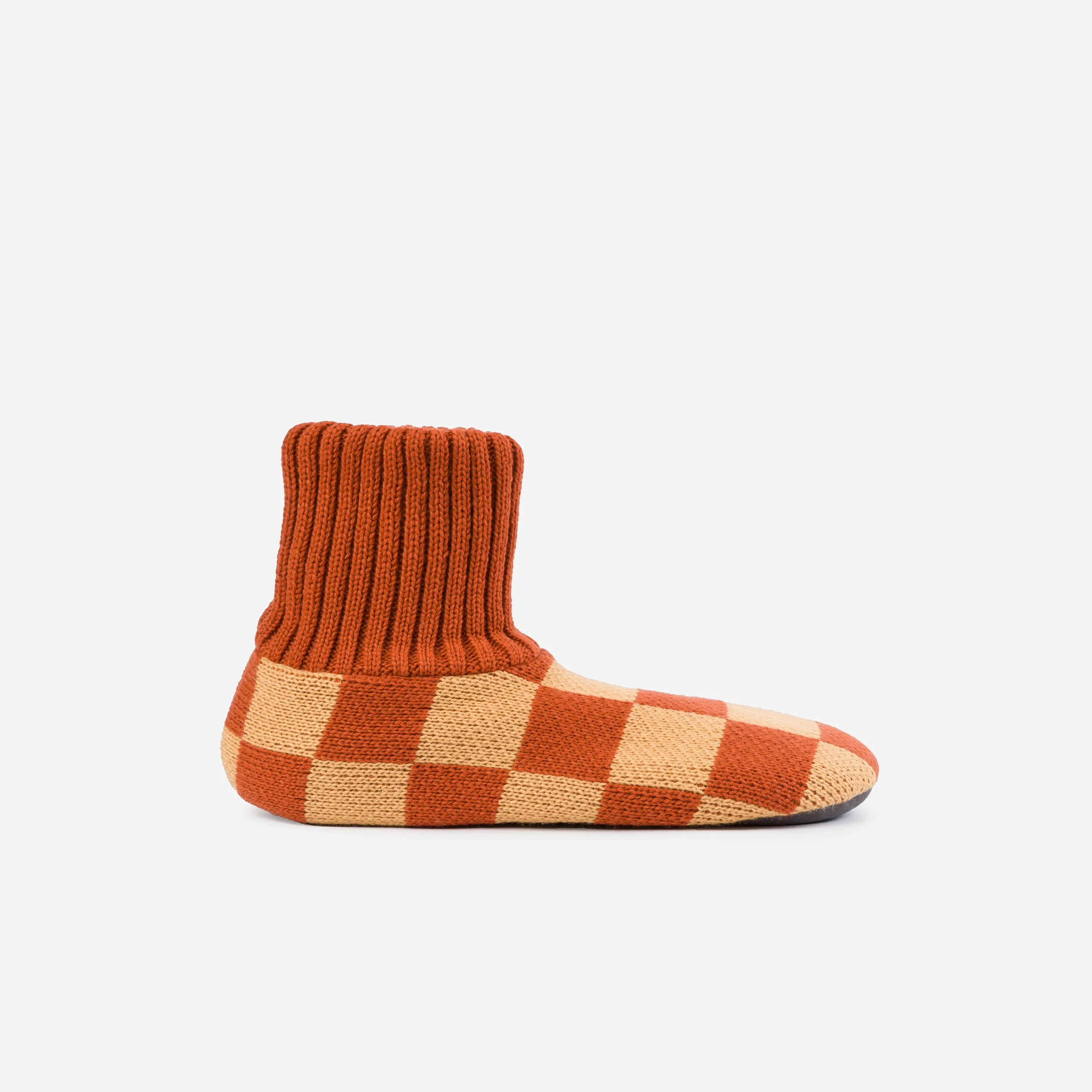 Checkerboard Knit Sock Slippers