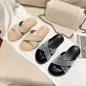 Comelyy Rhinestone Fashion Slippers