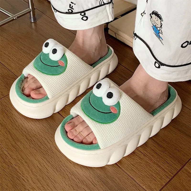 Cute Frog Platform Slippers