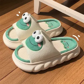 Cute Frog Platform Slippers