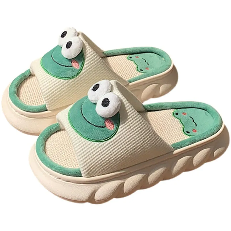 Cute Frog Platform Slippers