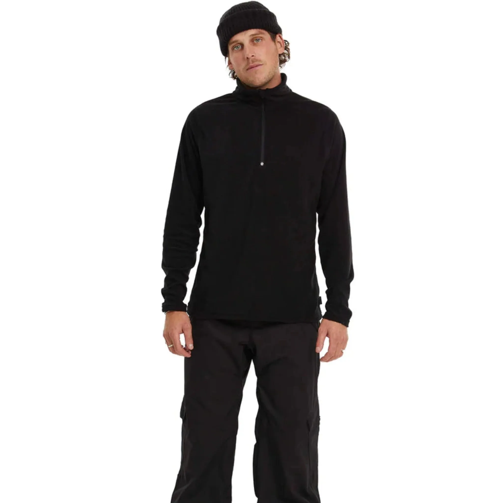 Elude Men's Microfleece 1/4 Zip - True Black