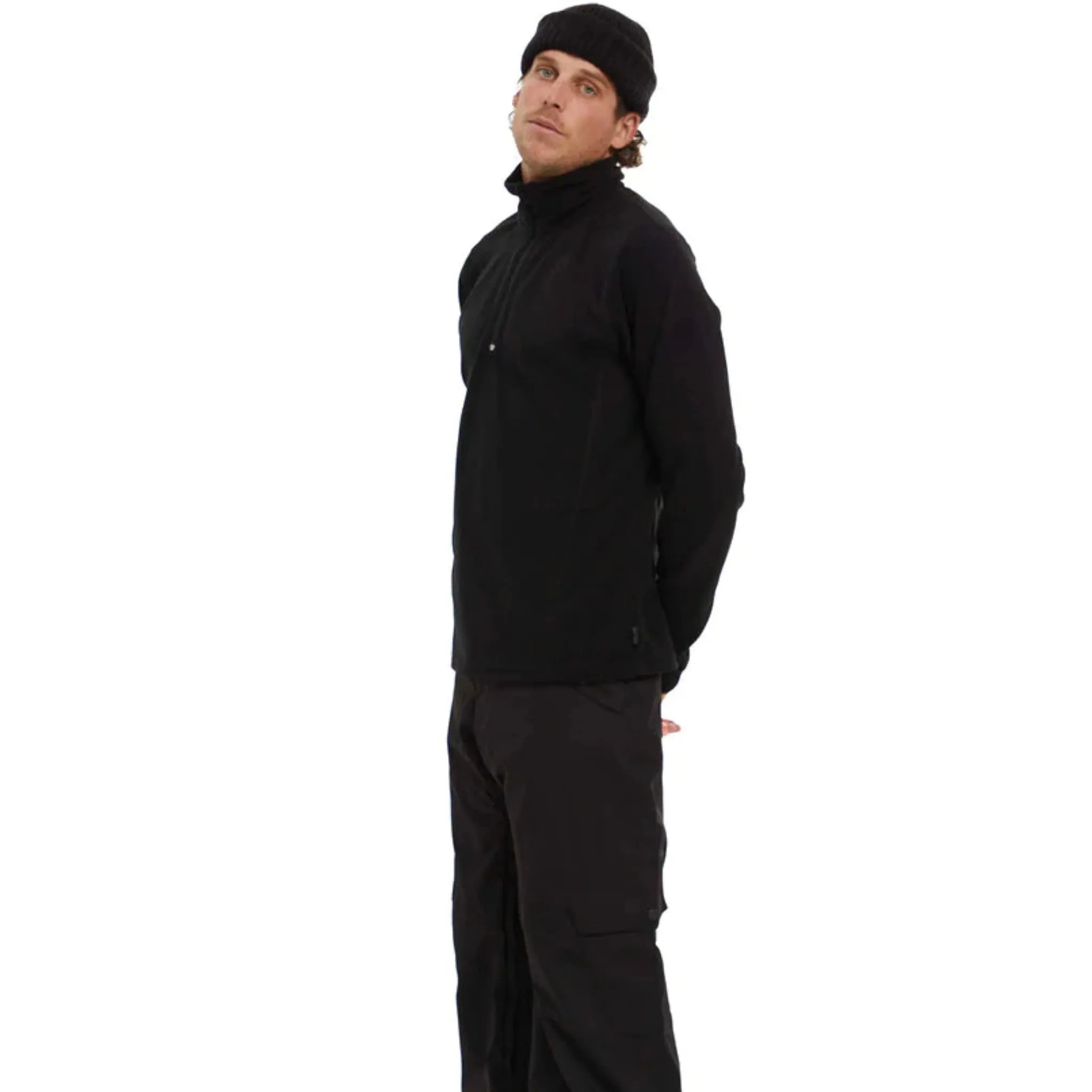 Elude Men's Microfleece 1/4 Zip - True Black