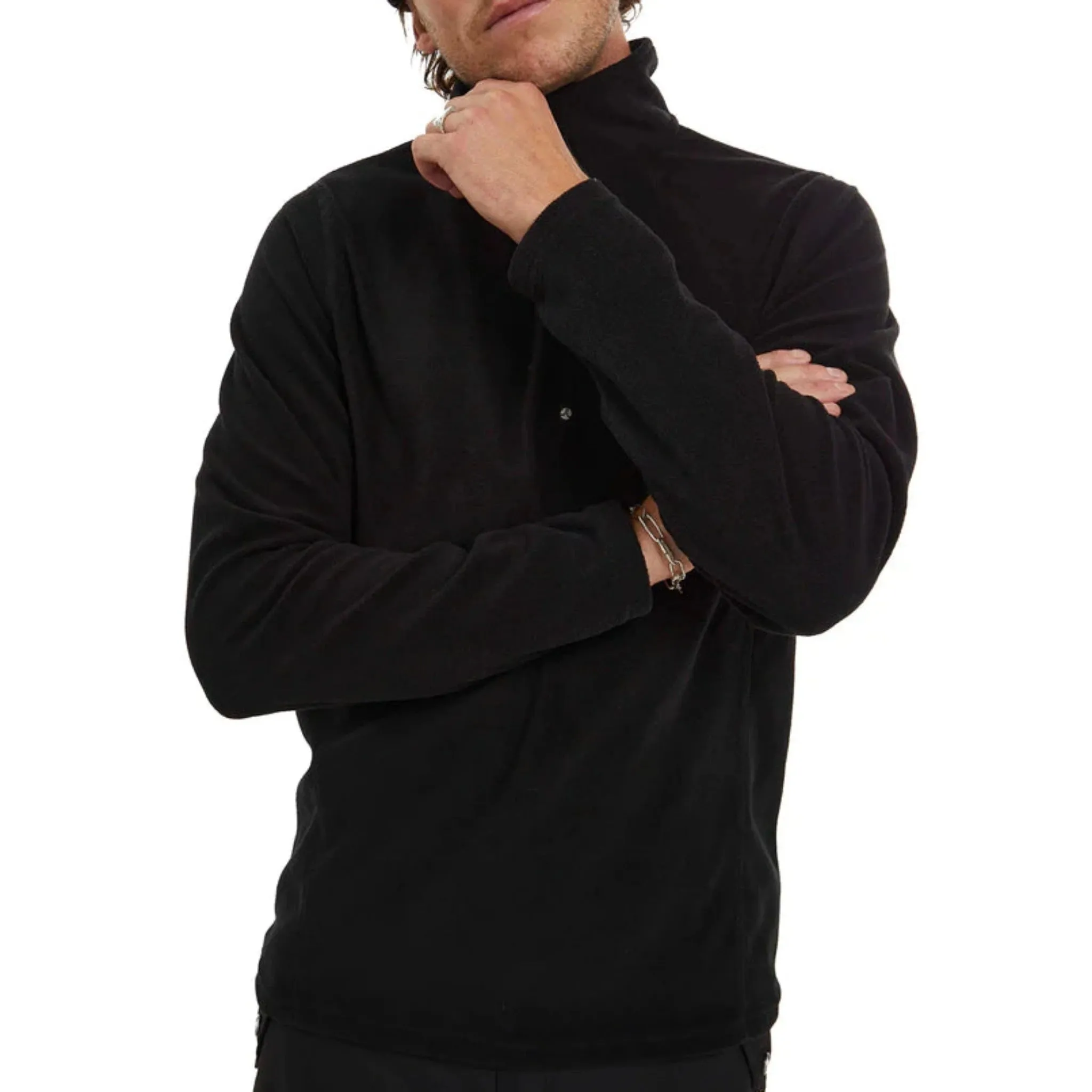 Elude Men's Microfleece 1/4 Zip - True Black