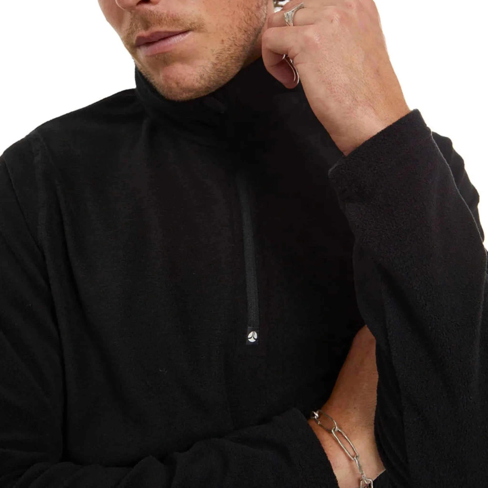 Elude Men's Microfleece 1/4 Zip - True Black