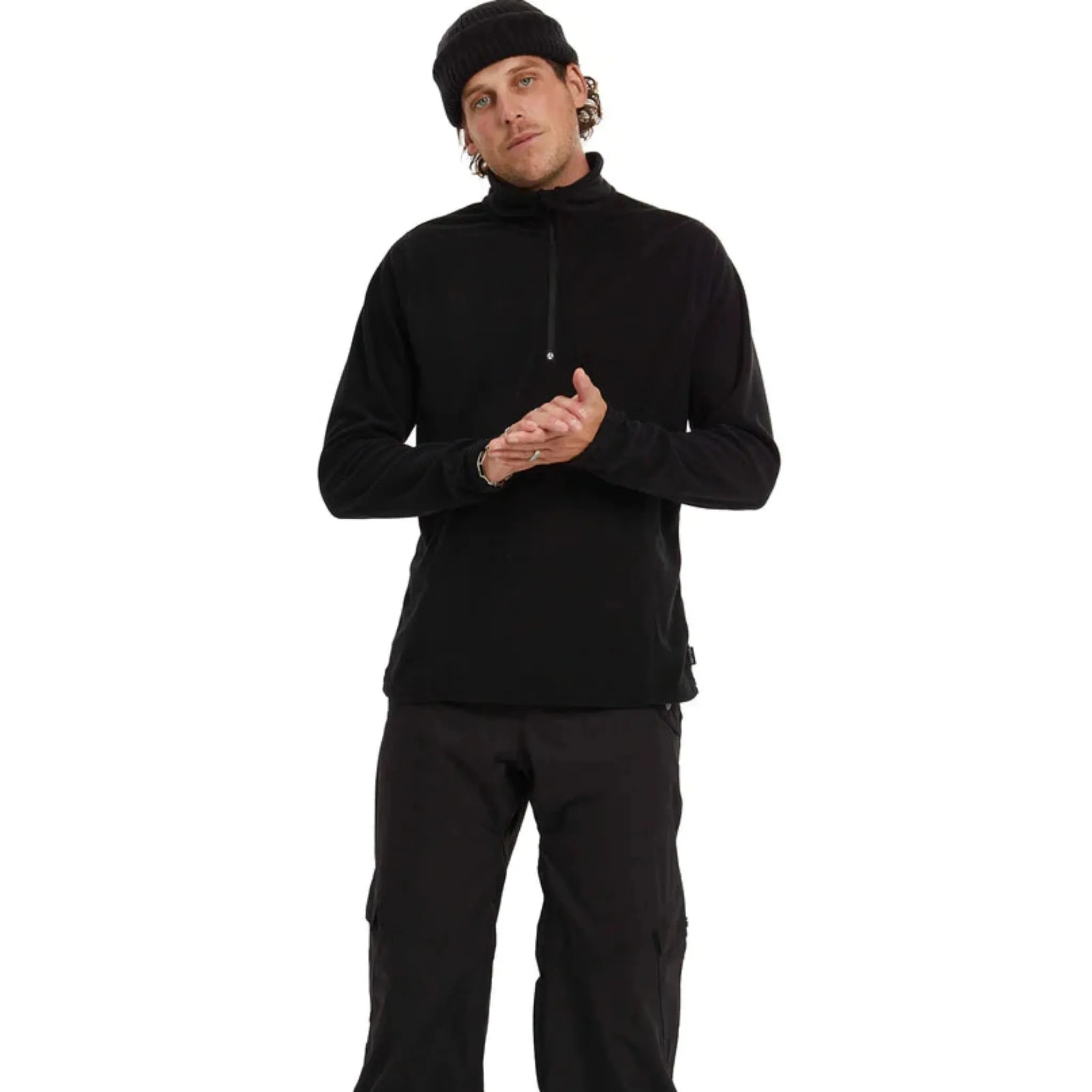 Elude Men's Microfleece 1/4 Zip - True Black