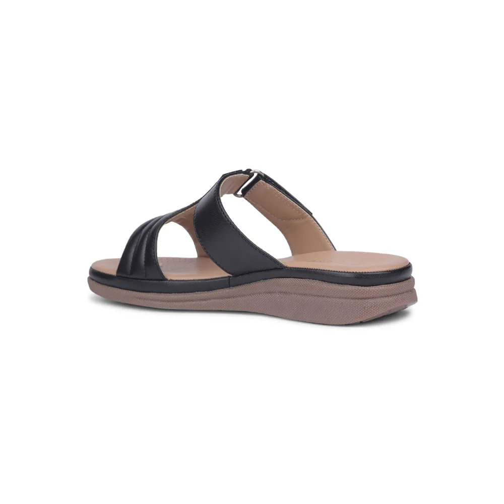 Healers Black Casual Slippers For Women JD-36 By Liberty