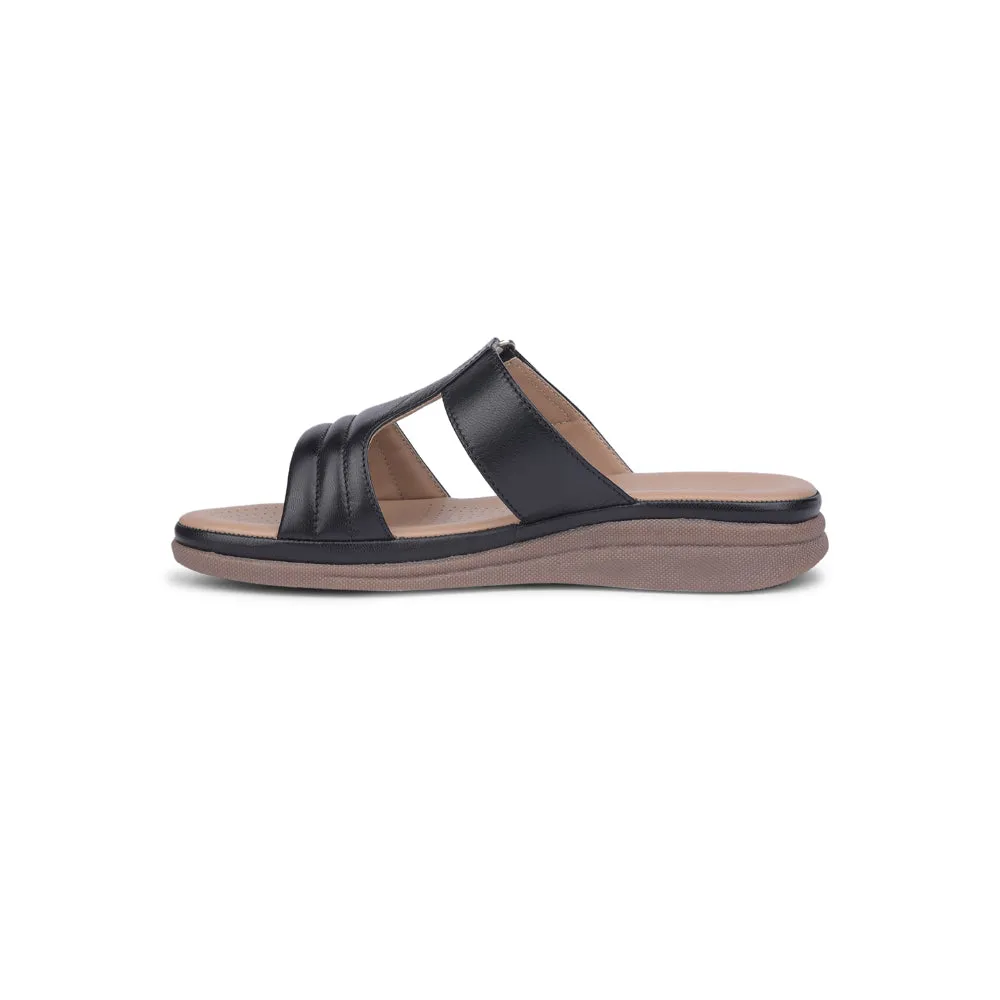 Healers Black Casual Slippers For Women JD-36 By Liberty