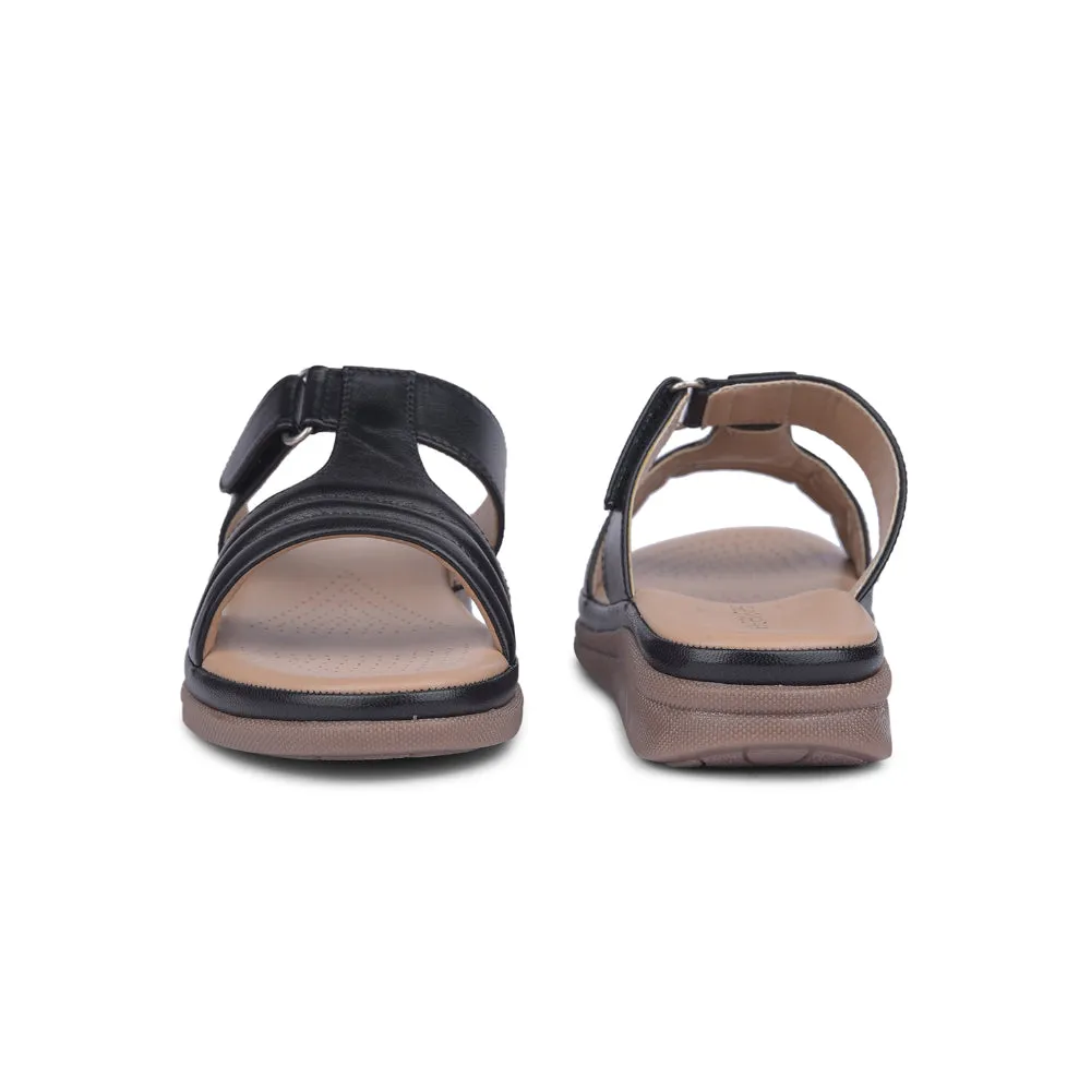 Healers Black Casual Slippers For Women JD-36 By Liberty