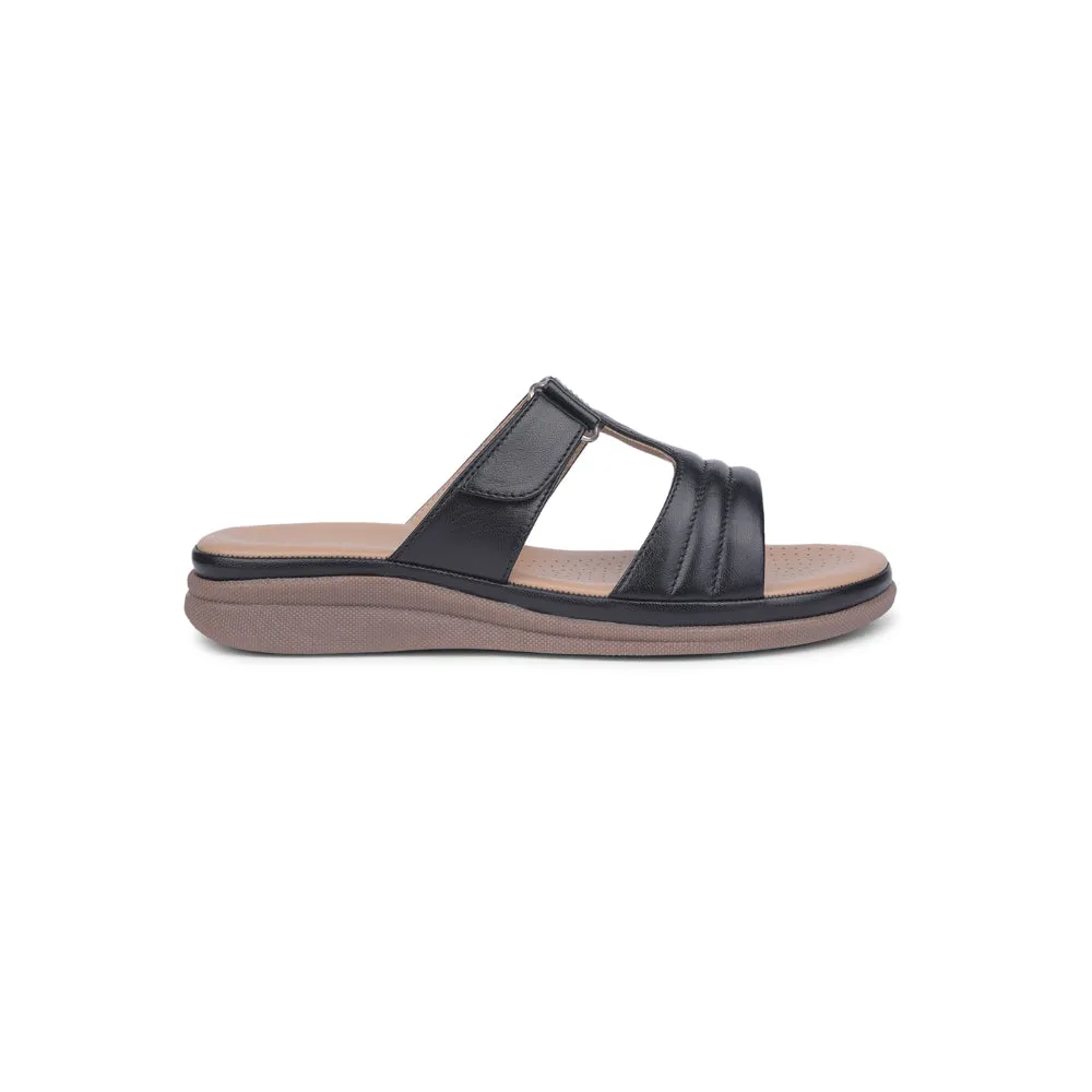 Healers Black Casual Slippers For Women JD-36 By Liberty