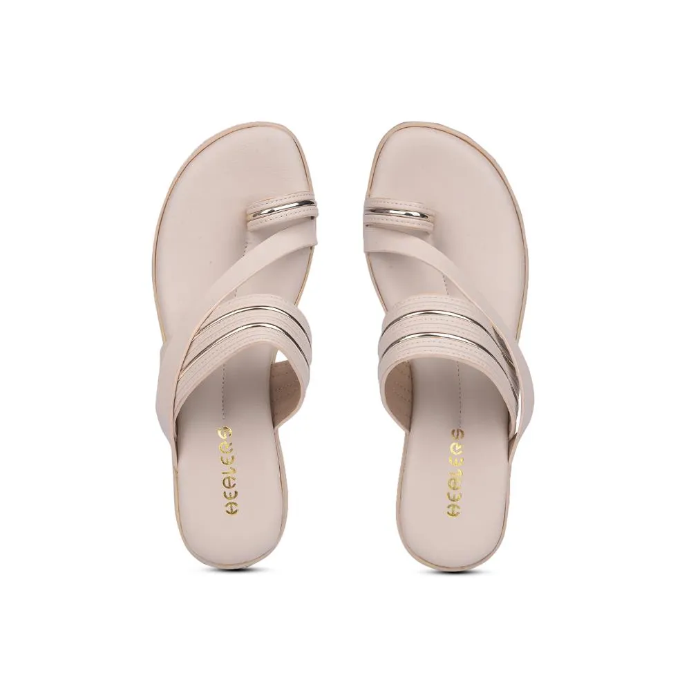 Healers By Liberty Women LAX-12 Cream Wedges Fashion Slippers