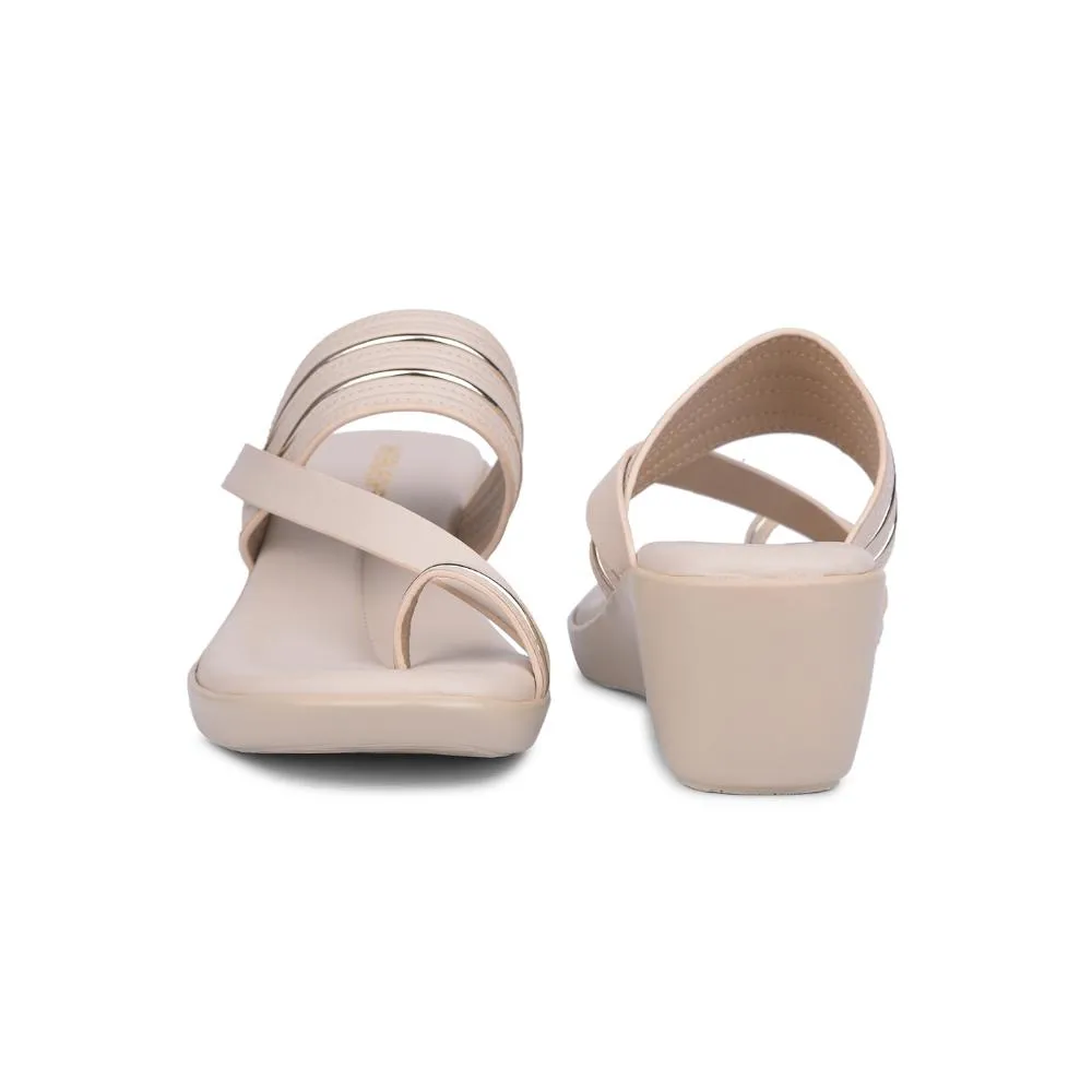 Healers By Liberty Women LAX-12 Cream Wedges Fashion Slippers