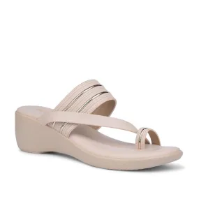 Healers By Liberty Women LAX-12 Cream Wedges Fashion Slippers