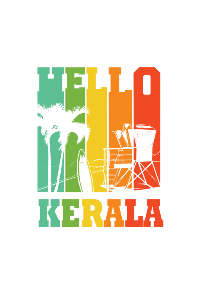 Hello Kerala White Printed T-shirt for men