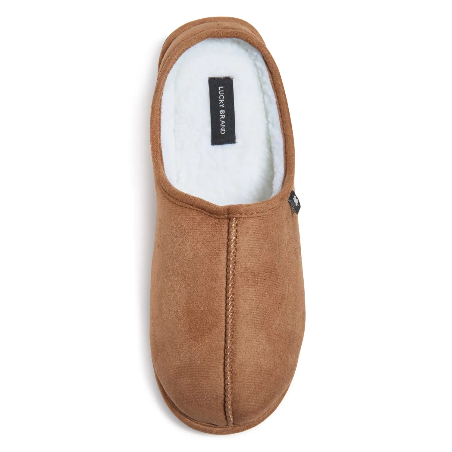 Lucky Brand Mens Microsuede Memory Foam Sherpa Clog Slippers, Warm Fuzzy Bedroom Slipper, Comfortable Indoor Outdoor House Shoes