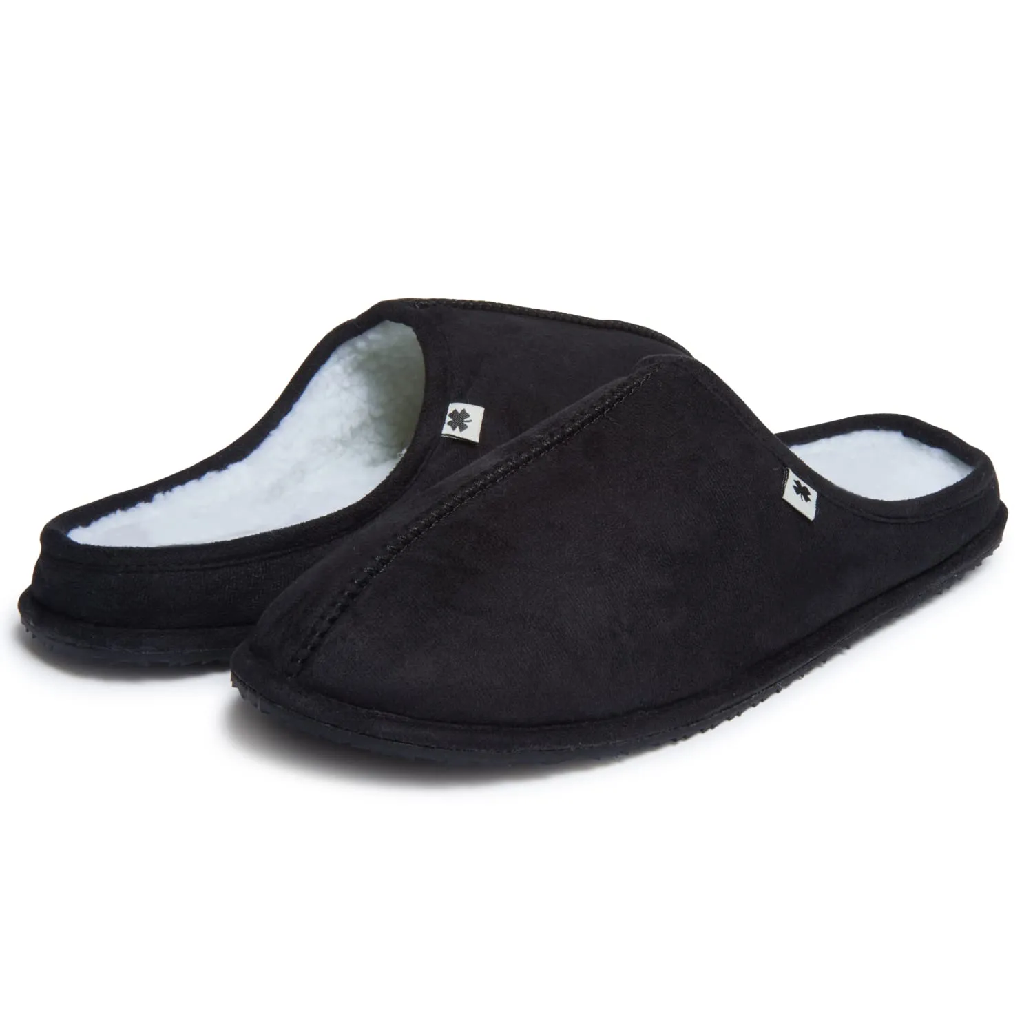 Lucky Brand Mens Microsuede Memory Foam Sherpa Clog Slippers, Warm Fuzzy Bedroom Slipper, Comfortable Indoor Outdoor House Shoes