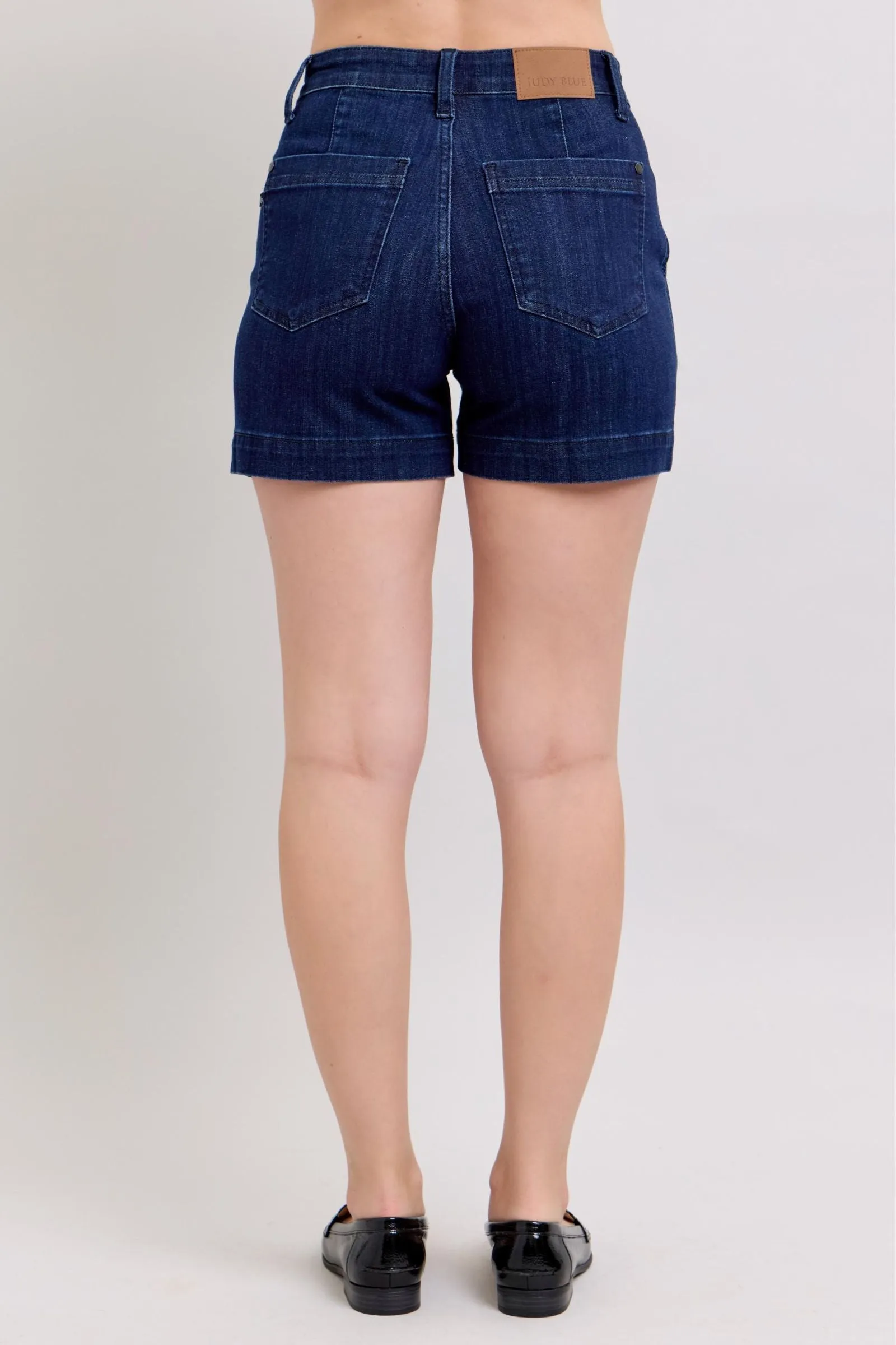 PRE-ORDER Judy Blue High Waist Dark Denim Trouser Shorts