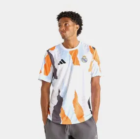 Real Madrid CF Elite Pre Match Soccer Mens Jersey (White/Orange)