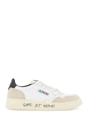 Retro Perforated Leather Suede Sneakers