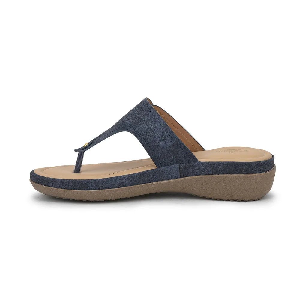 Senorita Casual Navy Blue Slippers For Women SMT-24 By Liberty