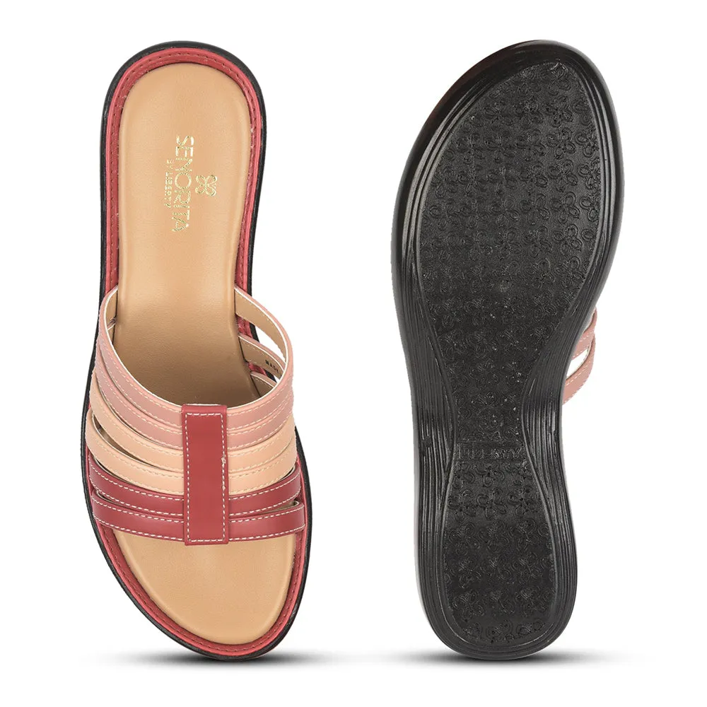 Senorita Casual (Red) Slippers For Ladies DZL-810 By Liberty