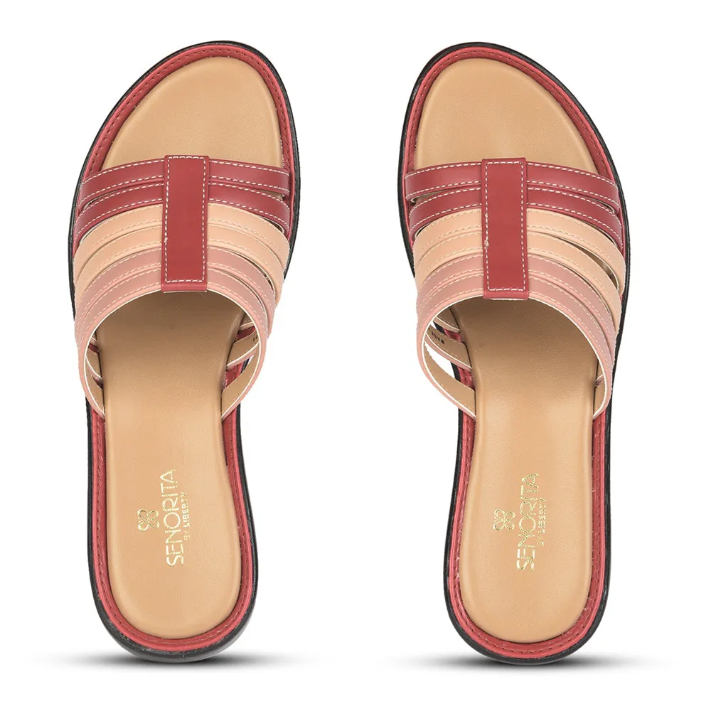 Senorita Casual (Red) Slippers For Ladies DZL-810 By Liberty