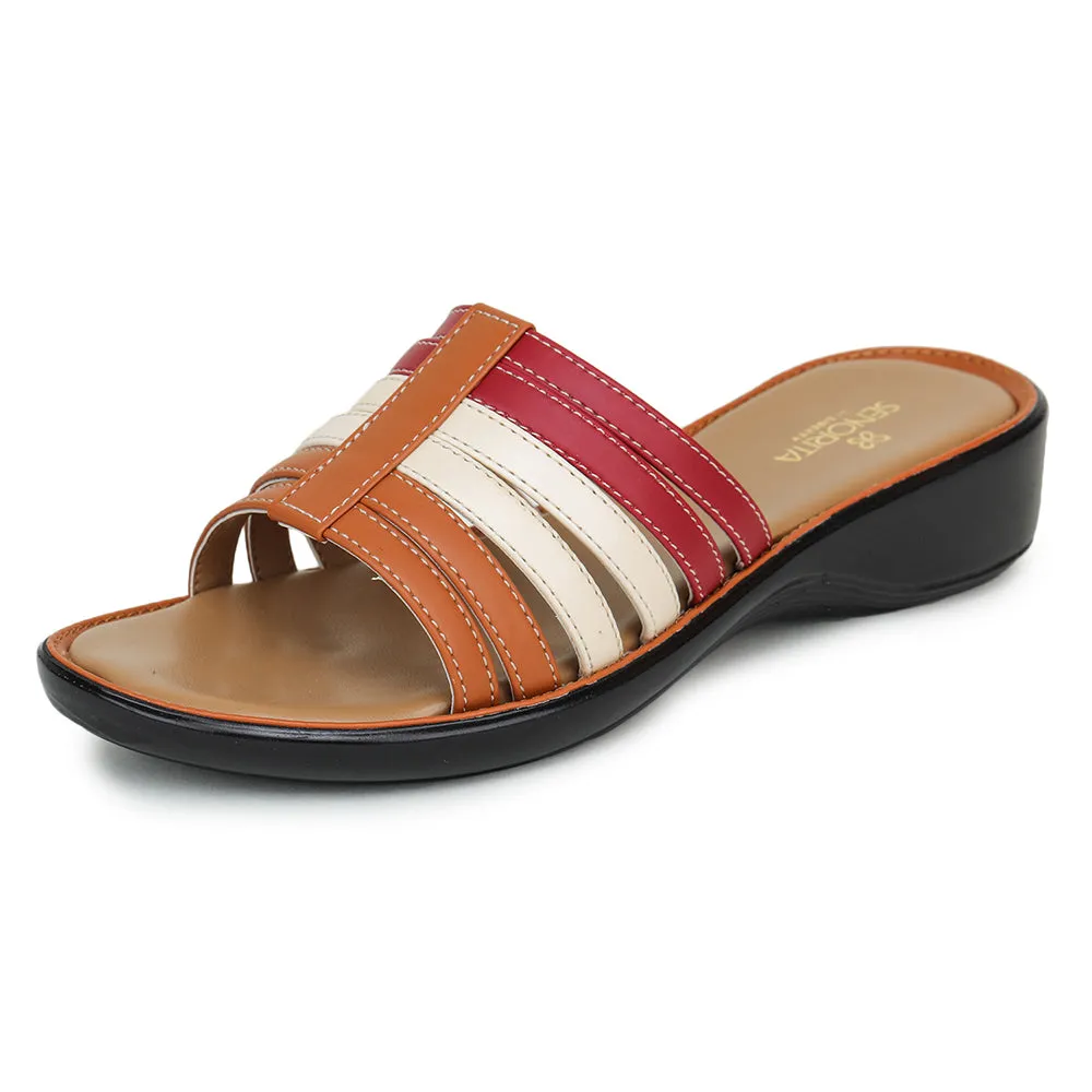 Senorita Casual (Tan) Slippers For Women DZL-810 By Liberty