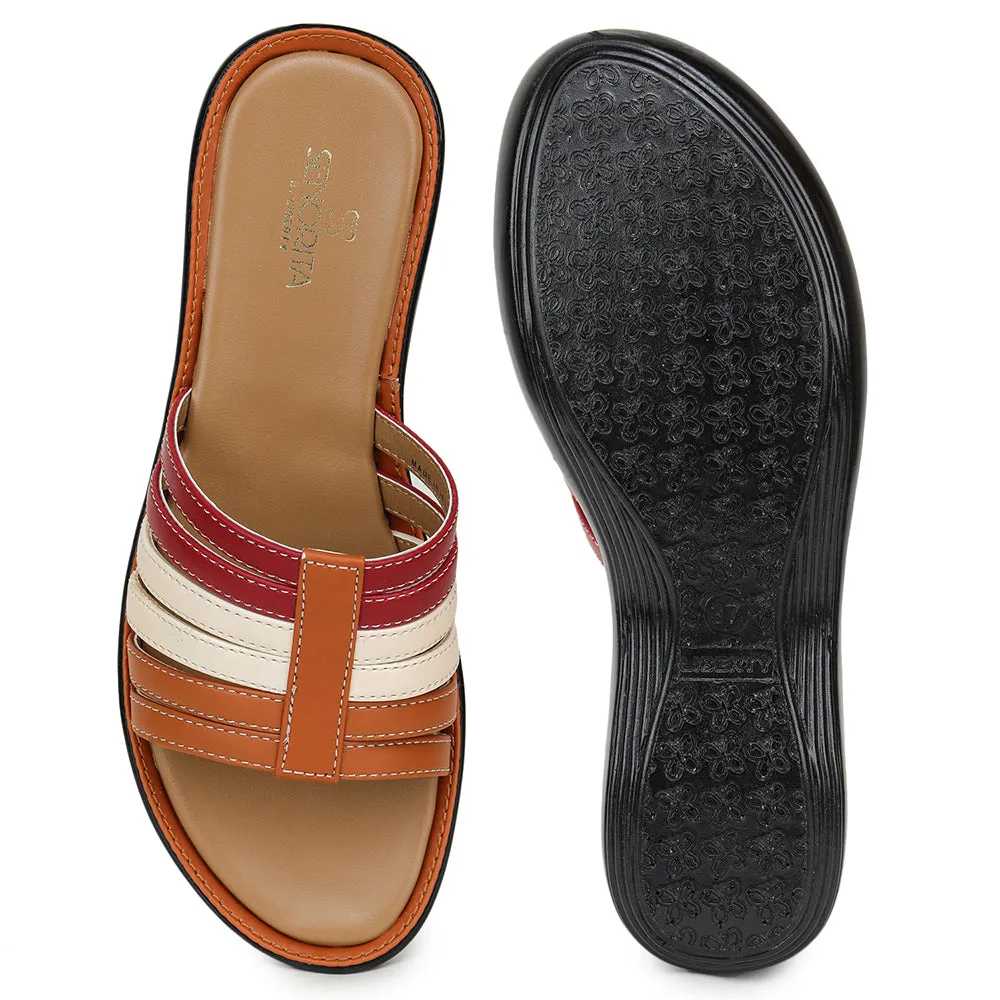 Senorita Casual (Tan) Slippers For Women DZL-810 By Liberty