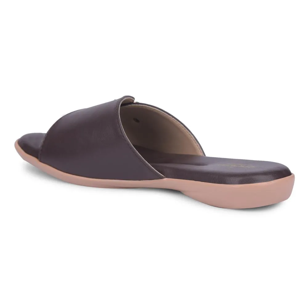 Senorita Formal Dark Brown Flat Slippers For Women MK-238E By Liberty