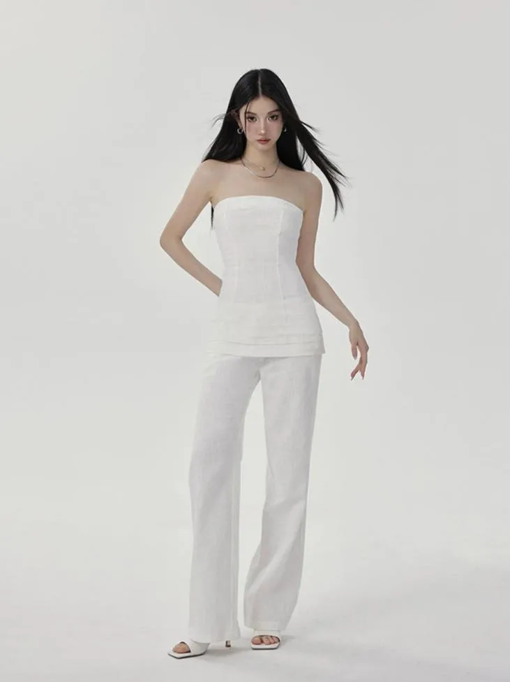 Slim Fit Linen Pants with Pockets