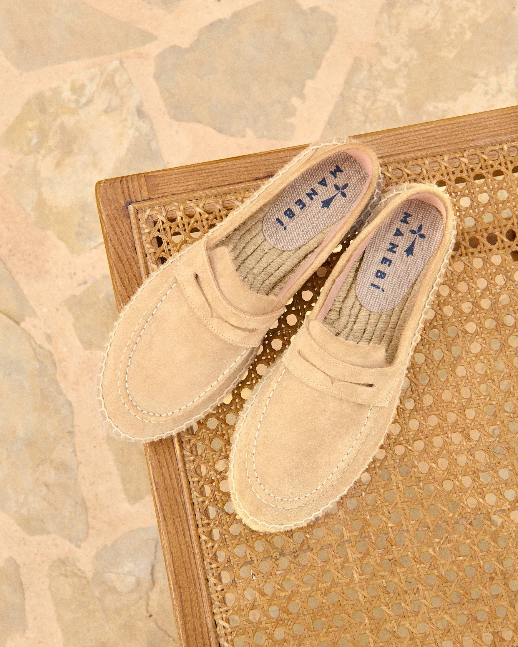 Suede Loafers Espadrilles - K11LW - Hamptons Champagne Beige