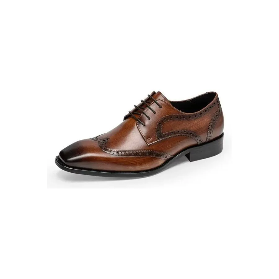 Veltique Elegant Lace Leather Brogues